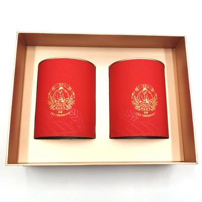 China Recycled Compound Paper Tea Boxes Custom Paper Packaging Materials Cylinder Gold Plating Process Tea Boxes for sale