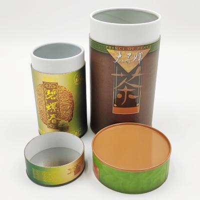 China Handmade High Quality Paper Tube Cans New Design Coffee Powder Can Like Cardboard Paper Tube With Tin Top for sale