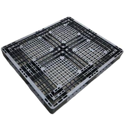 China Single Faced Black Shipping Pallet 1200*1000*120 mm 100% Recycled Plastic Pallet For Transportation for sale