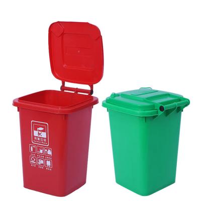 China Factory Wholesale Price 50L Durable Plastic Large Wheelie Trash Can Outdoor Trash Can for sale