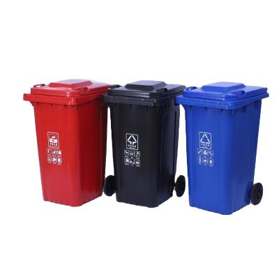 China Durable Competitive Price 240L Large Trash Can Box Outdoor Plastic Wheelie Trash Can for sale