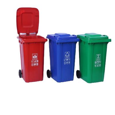 China Manufacturer Supply Public Plastic Durable Trash Cans Simple And Durable Plastic Wheelie Trash Can for sale