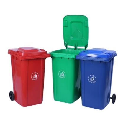 China Competitive Price 240L Durable Plastic Standing Large Trash Can Wheelie Plastic Trash Can for sale