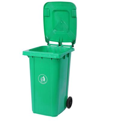 China Top Quality Durable Open Top Plastic Trash Can 240L Wheelie Waste Plastic Bin for sale