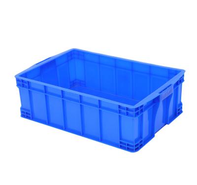 China 570*380*190 Non-foldable Eco-friendly Durable Solid HDPE Fish Box Plastic Euro Fish Crate for sale