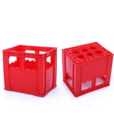 China Non-collapsible wholesale box 12 cheap bottles eco-friendly plastic turnover crate for beer wine for sale