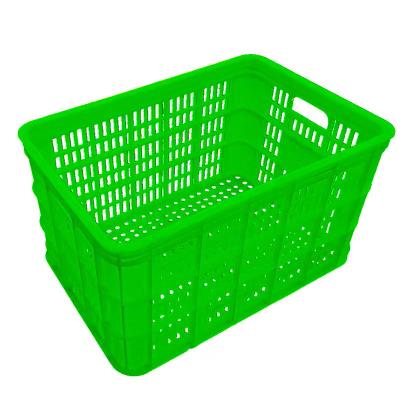 China Non-foldable Euro Perforated Plastic Storage Container Rectangle Stackable Plastic Basket for sale