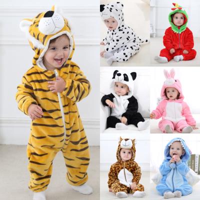 China Longsleeve Newborn Baby Clothes Animal Romper Sets Coral Fleece Winter Kids Jumpsuit Baby Rompers for sale