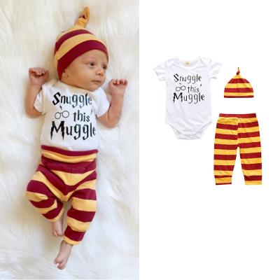 China Wholesale QUICK DRY kids pajamas sets baby sleep clothes 100% cotton three piece suit pajama baby sleepwear for sale