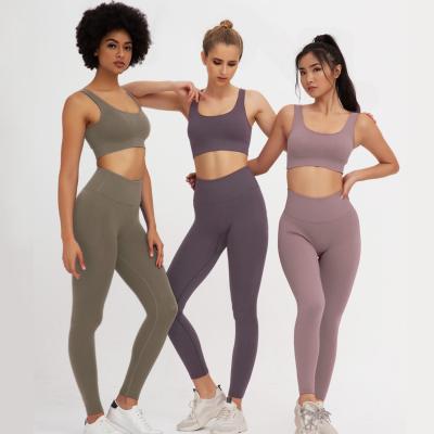 China Breathable Wholesale Nylon Fitness and Yoga Use Bra Seamless Women's Quick Dry Yoga Set Sports Yoga Pants for sale