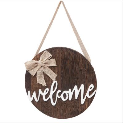 China 2021 Minimalist Home Wooden Listing Wall Door Plate Hot Selling Home Decoration Opens Wooden Door Hanging Hanging for sale