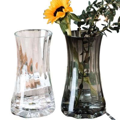 China Living room bottle flower INS vase retro painting transparent glass vase realistic Nordic hydroponic flower arrangement in decoration for sale