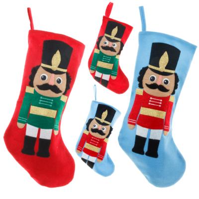 China Christmas Candy Bag Soldier Embroidered New Christmas Socks Walnut Soldier Christmas Gift Bag Home Accessories Festival Decorations for sale