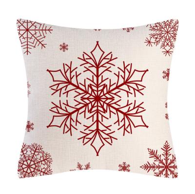 China New Traditional Christmas Red Linen Pillowcase Popular Amazon Holiday Home Decoration Pillowcase Sofa Cushion for sale