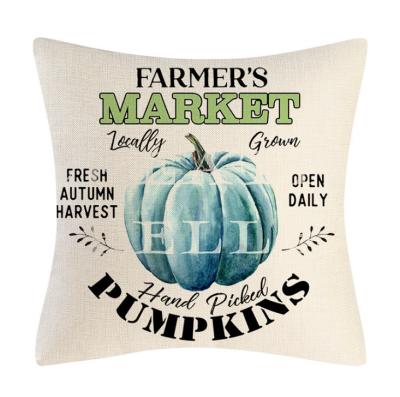 China Amazon New Traditional Autumn Pillow Cover Home Decor Thanksgiving Pumpkin Truck Farmhouse Pillow Cushion Cover for sale