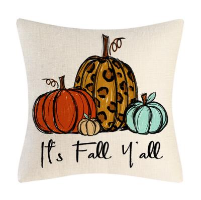 China New Thanksgiving Color Pumpkin Lattice Color Border Fall Home Decoration Pillow Traditional Pillow Case, Sofa Cushion Cover for sale