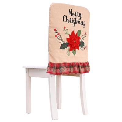 China 2021 New Arrival Hot Selling Christmas Decoration Supplies Big Red Flower Chair Cloth Cover for Home Decoration for sale