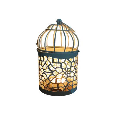 China Creative Amazon Metal Iron Birdcage Hot Selling New Decoration Can Hang Candlestick Handwork Gifts Home Decoration for sale