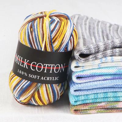 China Factory Wholesale Price 3ply 50g Ball Yarn Milk Recycled Cotton Yarns For Hand Knitting Crochet Yarns for sale