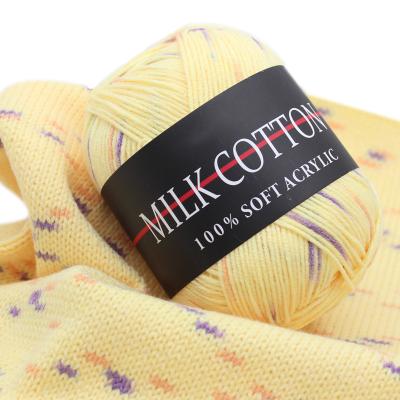 China Anti-bacteria factory wholesale 50g 3ply milk ball acrylic cotton blend yarn for hand knitting crochet yarns for sale