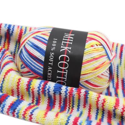 China Hot Selling High Quality Practical Fine Yarn Milk Recycled Handmade Knitted Cotton Yarn for sale