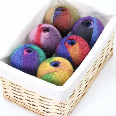 China Viable fine wool yarn crochet DIY Merino Threader rainbow yarn cashmere yaks for baby hand knitting sweater scarf for sale