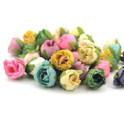 China decorative flowers & Braids 100/piece Small Rose Bud Artificial Flower Head Scrapbooking Artificial Flowers For Wedding Decoration DIY Home Gift Silk Garland for sale