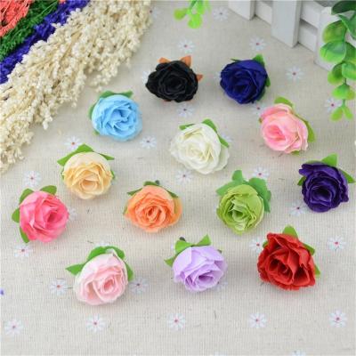 China decorative flowers & Garlands Wholesale 3cm Diameter Artificial Flower Rose Heads Silk For DIY Decoration for sale