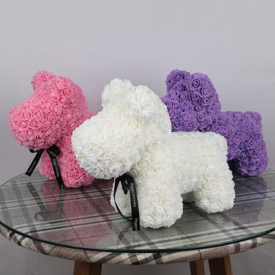 China Wholesale new gift product for cute handmade PE foam artificial rose flower dog dog birthday valentine gift for sale