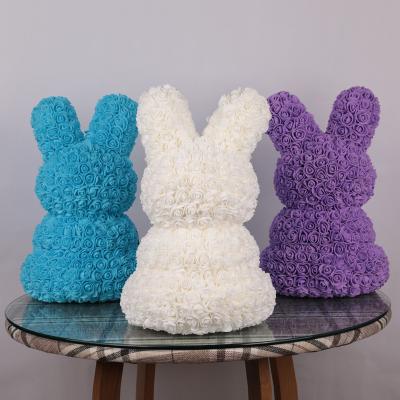 China Hot Selling Cheap Gift Price 45cm PE Foam Rabbit For Kids Easter Valentine Gift Artificial Flower Colorful Rabbit Colorful Pink Bunny for sale