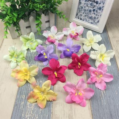 China decorative flowers & Braids 7cm Real Touch Artificial Phalaenopsis Orchid Flower Heads Scrapbooking Garland Flower For Silk Hat Decorative for sale