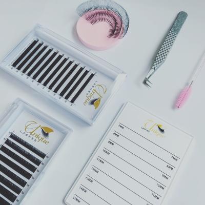 China Long Natural Eyelash Extension Easy Fanning Lashes Darker Black Super Soft Individual Volume Lashes Extension for sale