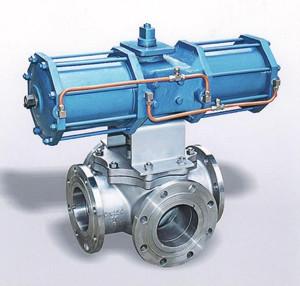 China Pneumatic Four Way Ball Valve for sale