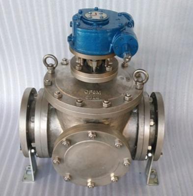 China Gear Operated L Port 3 Way Valve Stainless Steel T Port 3 Way Valve PN16 RF for sale