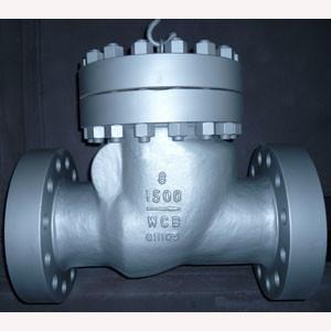 China 8 Inch Cast Steel Swing Check Valve Flange Type 1500 LB ASTM A216 WCB,HF Stellite Seat for sale