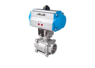 China Pneumatic Operated WOG Ball Valve Three Piece  With ISO5211 Mounting Pad for sale