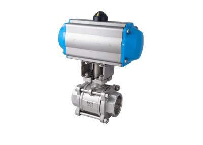 China Thread End Pneumatic Operated Ball Valve 3 piece Single Acting Actuator Valve for sale