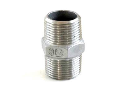 China Industry Stainless Steel Threaded Nipple SUS304 Thread Screw Hexagon Nipple 1/2