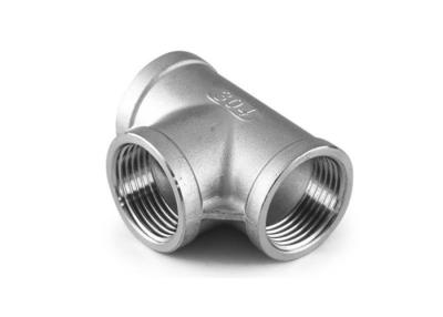 China ANSI DIN  JIS SS Threaded Pipe Fittings Tee Female Threaded T Connector Pipe for sale