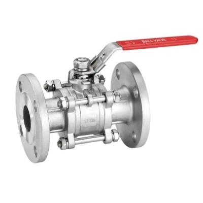 China Lever  Operated 3 Piece Stainless Steel Ball Valve Flanged End for sale