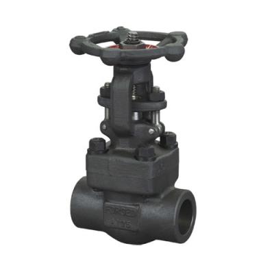 China Solid Wedge Forged Steel Gate Valve 2 Inch ASTM A105  SW NPT BW connection for sale