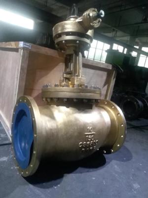 China 16 Inch Cast Steel Globe Valve Worm Gear RF BS 1873 B148 C95800  ASME B16.34 for sale