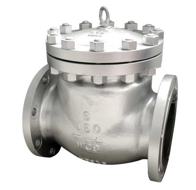 China bs1868 cast steel swing check valve,a216wcb body,HF hard face seat,6inch,RF,Class 150 for sale