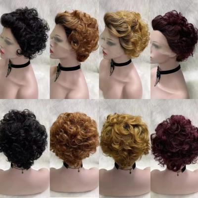 China Soft Straight Thick 13x1 Part Lace Wigs For Women Color Women Brazilian Virgin Hair Cheap Pixie Cut Human Hair Wig for sale