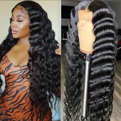 China 13x4 /13x6 HD Full Lace Human Hair Wigs Brazilian PrePlucked 4x4 Lace Front Closure Thick Smooth Soft Transparent Wig for sale