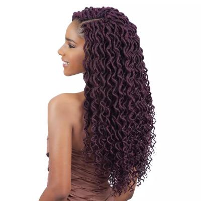 China Straight Synthetic Curly Crochet Braids Hair , Faux Locs Crochet Twist Hair 95g for sale