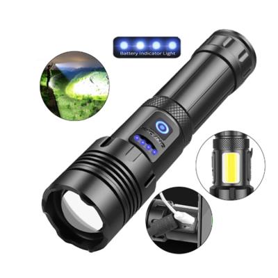 China XHP90 LED Outdoor Camping Hiking Walking Powerful Bright Handheld Light Flashlights, 3000LM High Lumens LED Zoomable Rechargeable Tactical Flashlight for sale