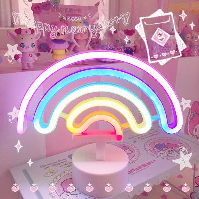 China Contemporary Unicorn Neon Led Night Lamp Halloween Rainbow Decoration Table Lamp USB and Battery Operated 3d LED Acrylic Neon Lamp for sale