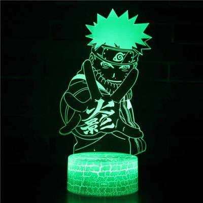 China Contemporary Wholesale Kids Bedroom Lamp 3D Illusion Table Lamp Anime Multicolor Acrylic Night Lights for sale