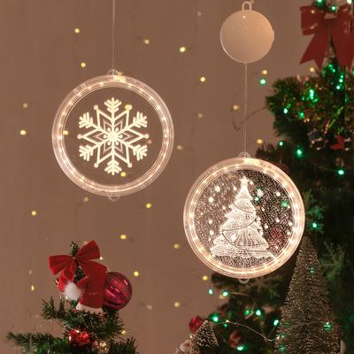 China Christmas Lights Window Sucker Christmas Light Battery Santa Claus Snowman Deer Living Room Bedroom Garden Night Light Christmas Decoration Lamp for sale